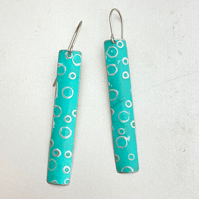 Circle-y Turquoise Long Rectangle Earrings