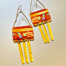 Load image into Gallery viewer, Coppery Rectdangle Tin Earrings