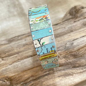 Mixed Turquoise Tesserae Tin Cuff