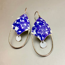 Load image into Gallery viewer, Icy Blue on Cobalt Shielded Tin Earrings