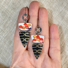 Load image into Gallery viewer, Midnight, Gold &amp; Red Earrings