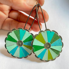 Load image into Gallery viewer, Rave Mandala Turquoise Tin Earrings