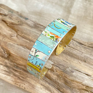 Mixed Turquoise Tesserae Tin Cuff