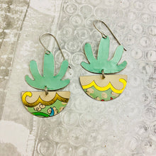 Load image into Gallery viewer, Shimmery Seafoam Succulents Tin Earrings
