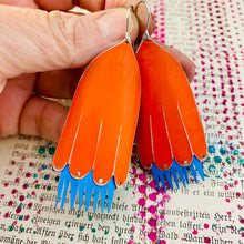 Load image into Gallery viewer, Persimmon Fantasy Flowers Tin Earrings