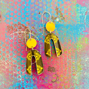 Gold & Midnight Upcycled Tin Earrings