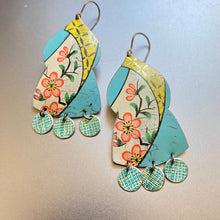 Load image into Gallery viewer, Pink Plum Blossoms Temple Tin Earrings