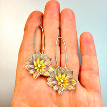 Load image into Gallery viewer, Little Purple Flowers Tin Earrings