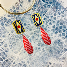 Load image into Gallery viewer, Springy Upcycled Tin Earrings