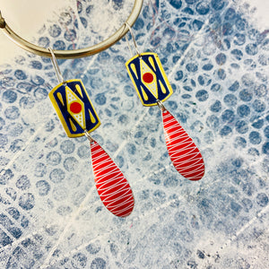 Springy Upcycled Tin Earrings