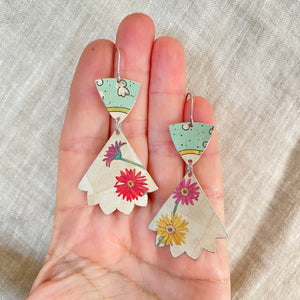 Pinked Edge Gerber Daisy Earrings