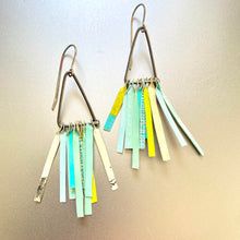 Load image into Gallery viewer, Mixed Turquoises Fringe-y II Tin Earrings