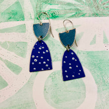 Load image into Gallery viewer, Teal Screen Mod Arches Drop Tin Earrings