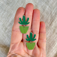 Load image into Gallery viewer, Green Li’l Mod Succulents Tin Earrings