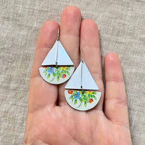 Flowery Sailboat Earrings