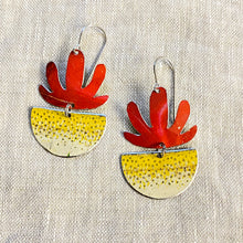 Load image into Gallery viewer, Red Mod Succulents Upcycled Tin Earrings