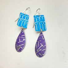 Load image into Gallery viewer, Electric Blue &amp; Purple Droplets Earrings