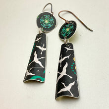 Load image into Gallery viewer, Four Cranes Tin Earrings