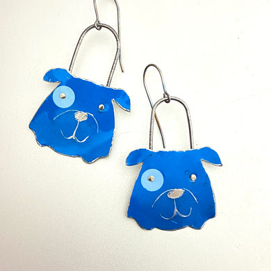 Blue Bulldogs Tin Earrings