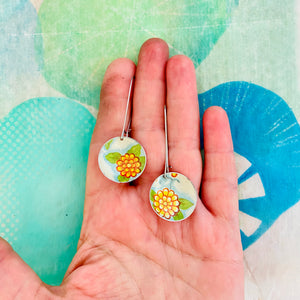 Orange-y Zinnias Medium Basin Earrings