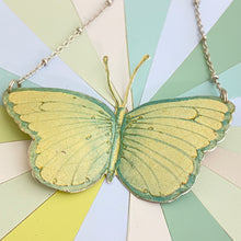 Load image into Gallery viewer, Seafoam Butterfly Tin Necklace
