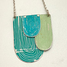 Load image into Gallery viewer, Mixed Greens Etched Arches Tin Necklace