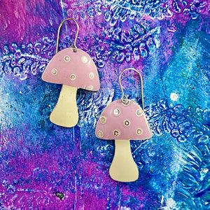 Little Mauve Mushroom Earrings