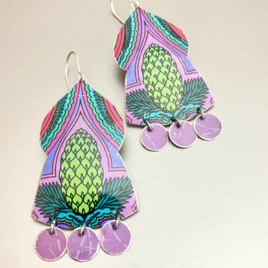 Soursop Temple Drop Tin Earrings