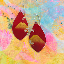 Load image into Gallery viewer, Golden Mountain Upcycled Pod Tin Earrings