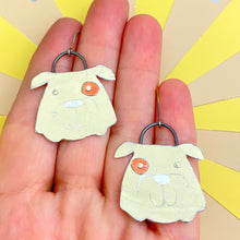 Load image into Gallery viewer, Little Ecru Bulldogs Tin Earrings