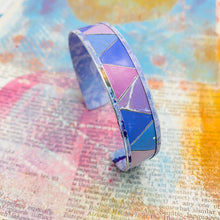 Load image into Gallery viewer, Pale Lilac Triangles Tesserae Tin Cuff