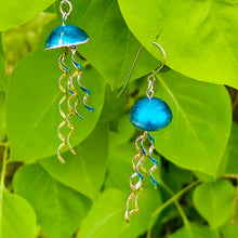 Load image into Gallery viewer, Sapphire Jellyfish Tin Earrings