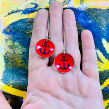 Load image into Gallery viewer, Anchors on Scarlet Medium Basin Earrings
