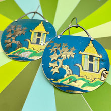 Load image into Gallery viewer, Golden Pagoda Circle Earrings