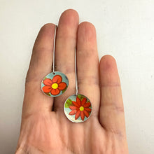 Load image into Gallery viewer, Vintage Red Flowers Medium Basin Earrings