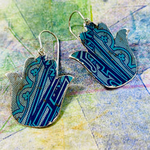 Load image into Gallery viewer, Edgeworth Classic Hamsa Upcycled Tin Earrings