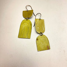 Load image into Gallery viewer, Etched Arch Fawn &amp; Green Tea Tin Earrings