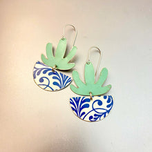 Load image into Gallery viewer, Mod Succulents Delft Pot Upcycled Tin Earrings