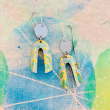 Load image into Gallery viewer, Pale Aqua Botanicals Upcycled Tin Earrings