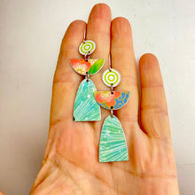 Load image into Gallery viewer, Cosmic Energy Patterned Angels Tin Earrings