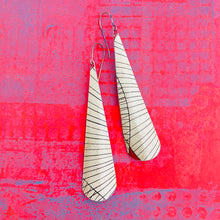 Load image into Gallery viewer, Vintage Linear Long Drop Tin Earrings