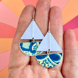 Vintage Blueberry II Sailboat Earrings