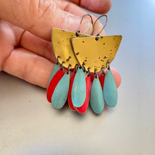 Load image into Gallery viewer, Golden Multi Drip Drop Tin Earrings