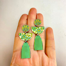 Load image into Gallery viewer, Mixed Turquoises Patterned Angels Tin Earrings