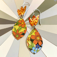 Load image into Gallery viewer, Allover Flowers and Orange Tulip Earrings