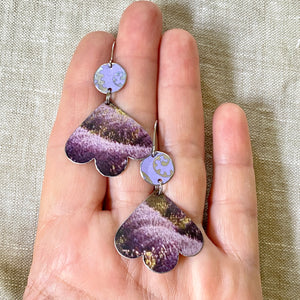 Lavender Fields Trefoil Earrings