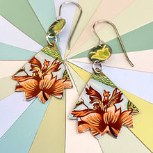 Load image into Gallery viewer, Pink Blossoms Pinked Edge Earrings