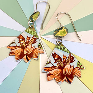 Pink Blossoms Pinked Edge Earrings
