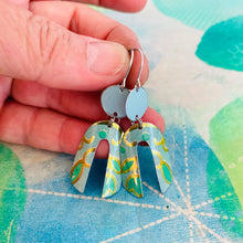Load image into Gallery viewer, Pale Aqua Botanicals Upcycled Tin Earrings