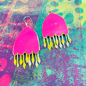 Hot Pink Fantastical Fuchsias Tin Earrings